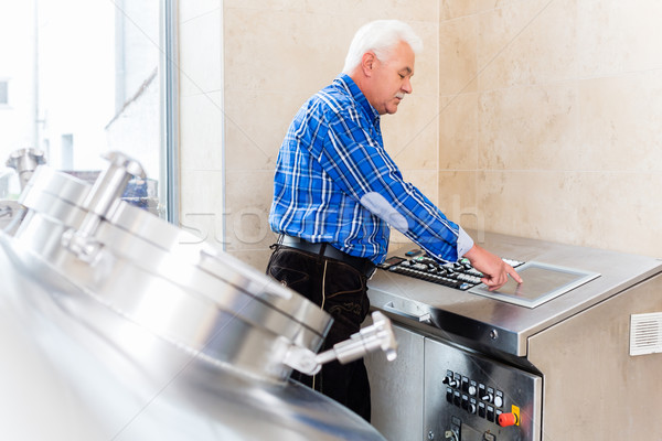 Brewer in brewhouse of beer brewery Stock photo © Kzenon