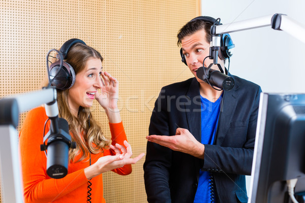 radio presenters in radio station on air Stock photo © Kzenon