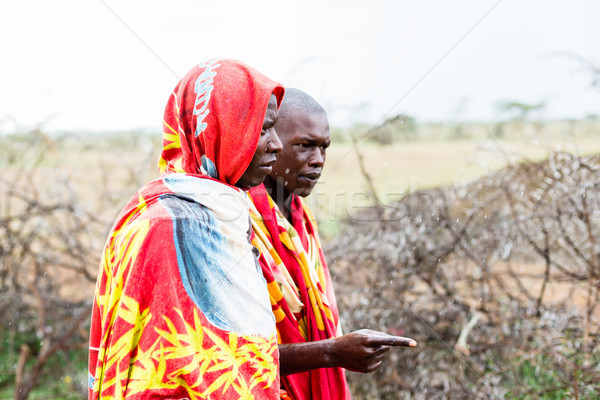 Two Massai men walking together  Stock photo © Kzenon