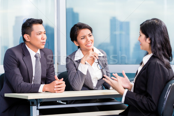 Stock foto: Asian · Rekrutierung · Team · Kandidat · Vorstellungsgespräch · Business