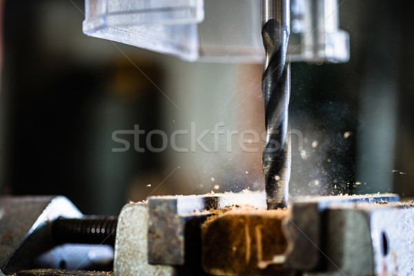 Work with power drill in workshop of carpenter Stock photo © Kzenon