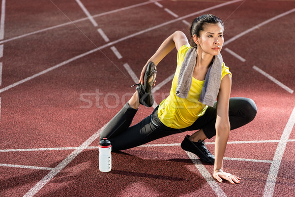 Nő meleg felfelé testmozgás futás egészség Stock fotó © Kzenon
