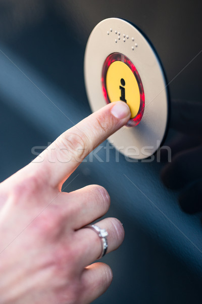 Hand pressing information button Stock photo © Kzenon