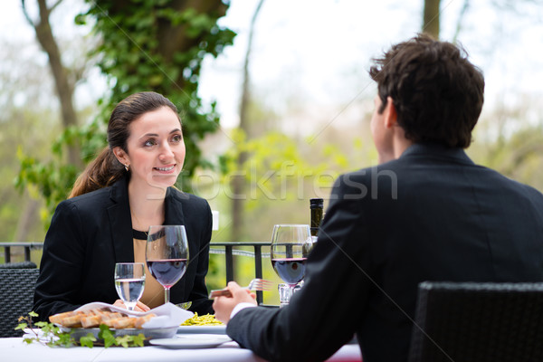 Businesspeople having lunch in restaurant Stock photo © Kzenon