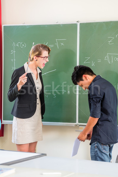 Teacher criticizing a pupil in school class Stock photo © Kzenon