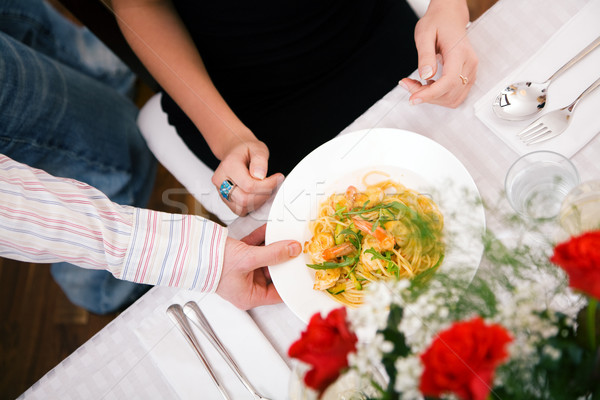 Man serving dinner Stock photo © Kzenon