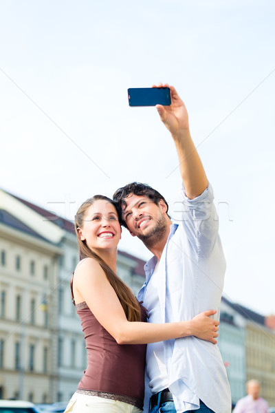 Jungen Touristen München Innenstadt Mann Frau Stock foto © Kzenon