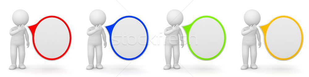 3D Rendering of a man with speech bubble Stock photo © Kzenon