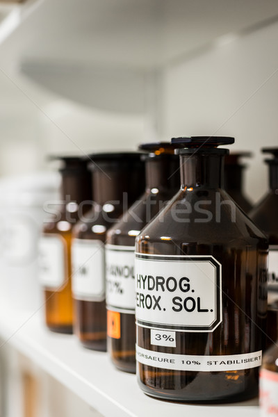 Close-up of the labeled glass container of a chemical pharmaceut Stock photo © Kzenon
