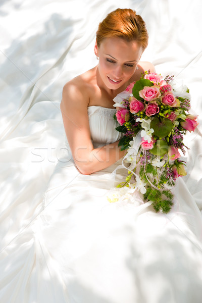 Hochzeit - Braut mit Brautstrau Stock photo © Kzenon