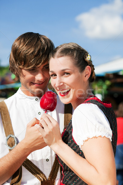 Couple in Tracht on Dult or Oktoberfest  Stock photo © Kzenon