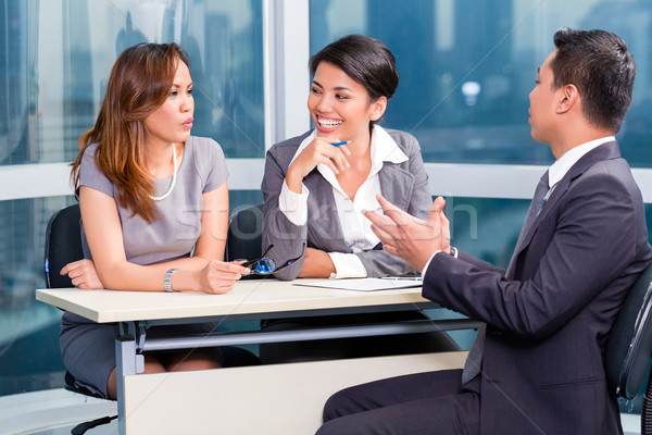 Asiático recrutamento equipe candidato entrevista de emprego negócio Foto stock © Kzenon