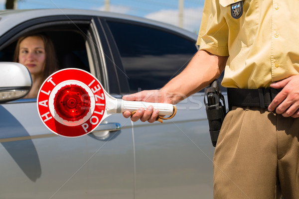 Police - policeman or cop stop car Stock photo © Kzenon