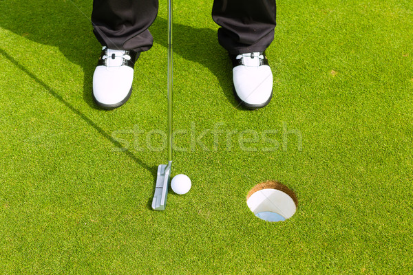 Golf player putting ball in hole Stock photo © Kzenon