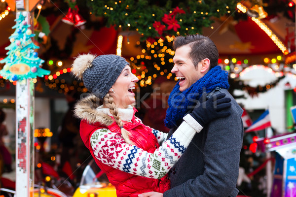 Couple on traditional Christmas market  Stock photo © Kzenon