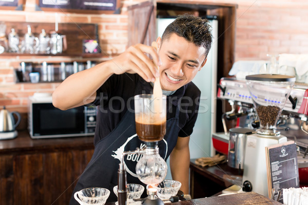 Stockfoto: Barista · koffie · asian · coffeeshop · professionele · machine