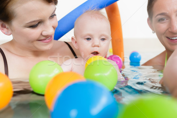 Mums and babies having fun at infant swimming course  Stock photo © Kzenon