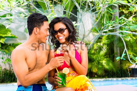 Stock photo: Asian couple outdoor in the garden