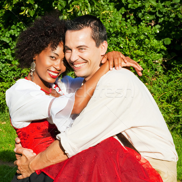 Couple in traditional Bavarian dress Stock photo © Kzenon