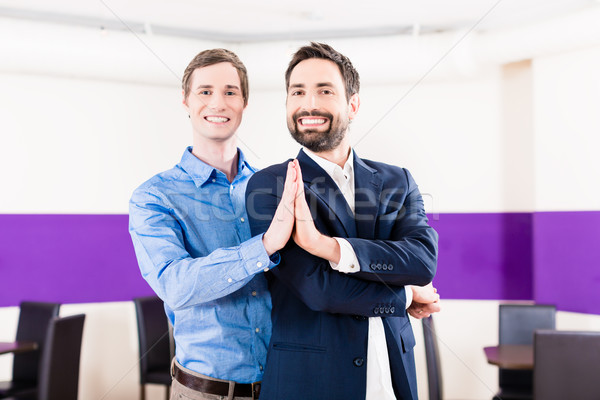 Gay couple in dance class learning Stock photo © Kzenon