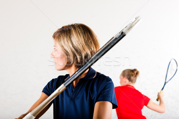 Squash racket sport in gym Stock photo © Kzenon