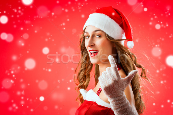 Santa Claus woman wanting you to come over Stock photo © Kzenon