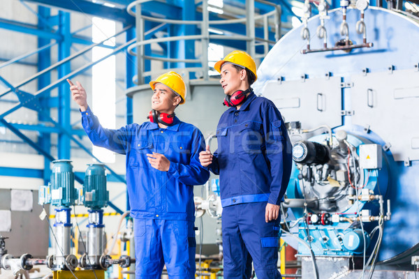 Stock foto: Arbeitnehmer · asian · Herstellung · Anlage · Maschinen