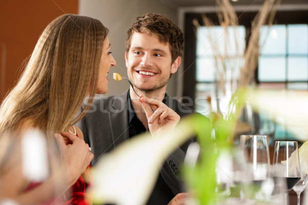 Dinner or lunch in restaurant Stock photo © Kzenon