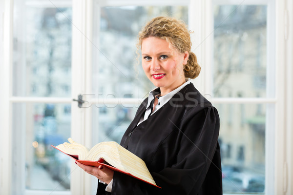 Lawyer in office with law book reading by window Stock photo © Kzenon
