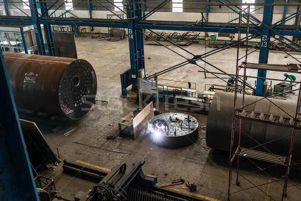 Belső gyár gyártás ipari kilátás fém Stock fotó © Kzenon