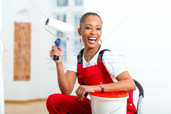 Woman in her home renovating diy Stock photo © Kzenon