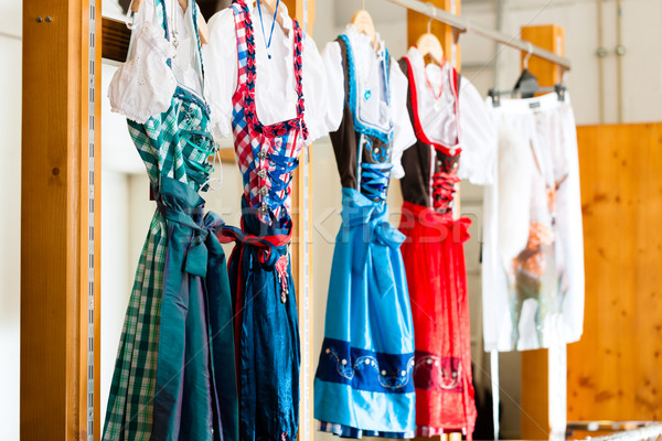 Traditional clothes - Tracht or dirndl in a shop Stock photo © Kzenon