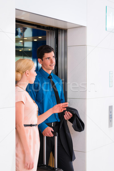 пару ждет отель лифта лифт женщину Сток-фото © Kzenon