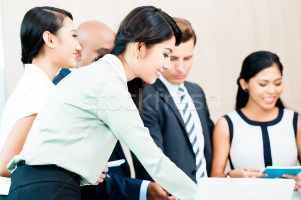 Stockfoto: Business · team · vergadering · asian · kaukasisch · business