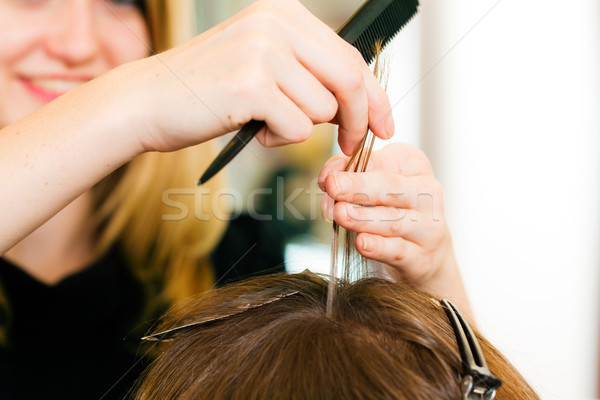 парикмахер женщину новых волос цвета Сток-фото © Kzenon