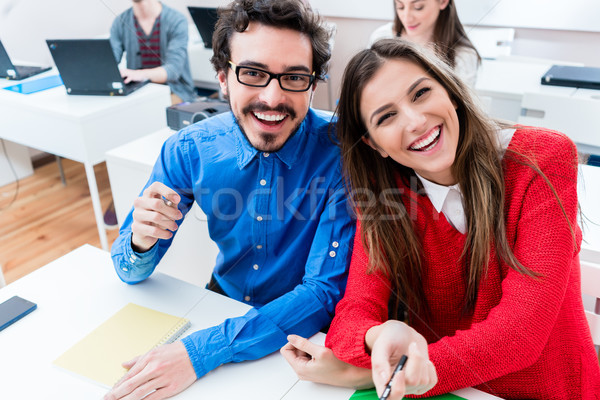 Femme homme élèves collège apprentissage [[stock_photo]] © Kzenon