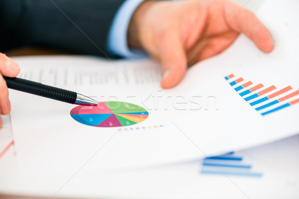 Business - Businessman working with chart and diagram Stock photo © Kzenon