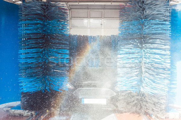 Szczotki myjnia pojazd mydło umyć mycia Zdjęcia stock © Kzenon