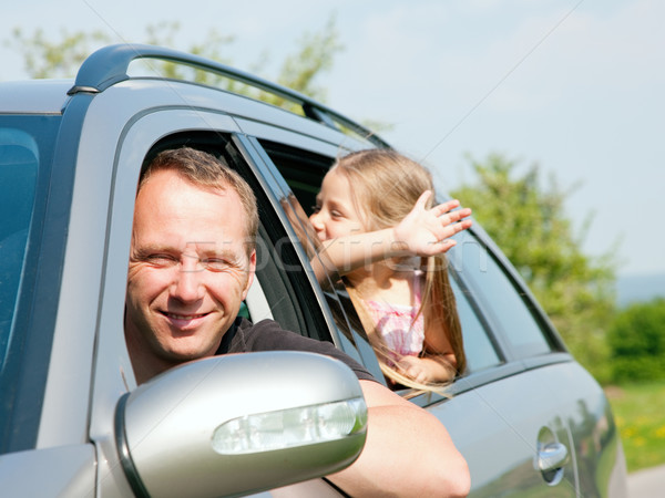 Familia coche ninos ninos nino Foto stock © Kzenon