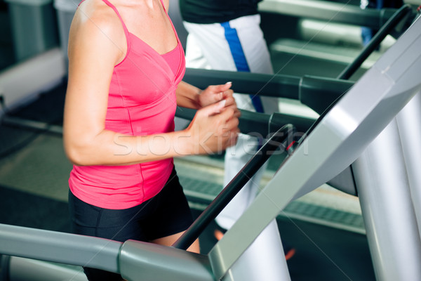 Menschen Laufband Fitnessstudio läuft Frau Mann Stock foto © Kzenon