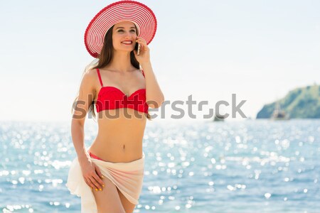 Sexy girl posant ville plage vacances eau [[stock_photo]] © Kzenon