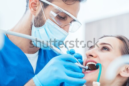 Stock photo: Patient with Dentist - dental treatment