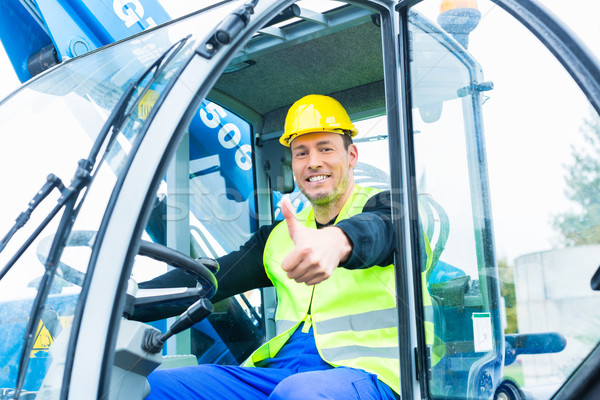 Driver driving  construction excavator Stock photo © Kzenon