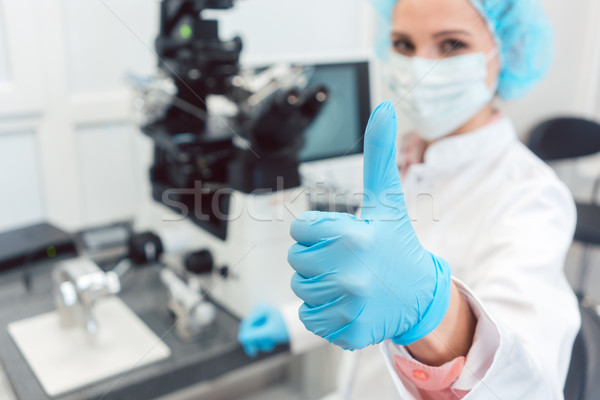 Doctor in fertility lab having just fertilized a human egg Stock photo © Kzenon