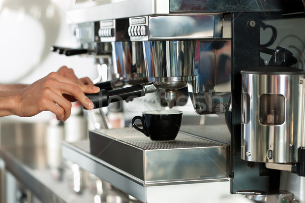 Barista prepares espresso Stock photo © Kzenon