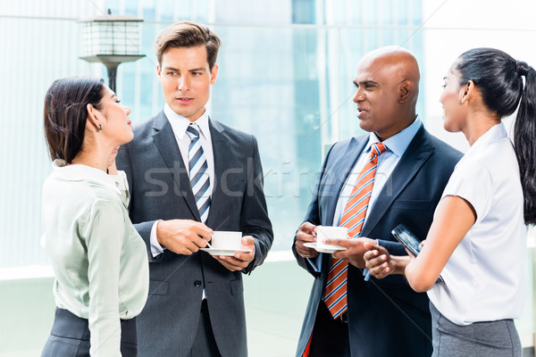 Foto stock: Diversidad · equipo · de · negocios · café · oficina · indio · caucásico