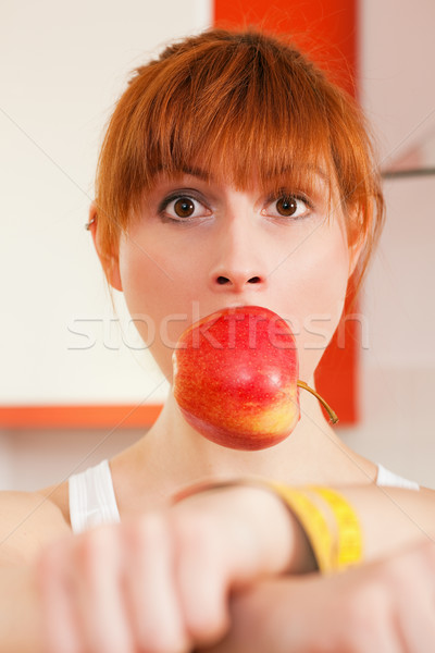 Diet - woman gagged and handcuffed Stock photo © Kzenon
