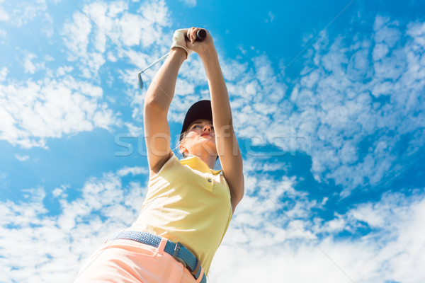 Foto stock: Feminino · profissional · jogador · ferro · clube