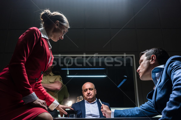 Attorney in disagreement with the prosecutor during the hearing of a suspect Stock photo © Kzenon
