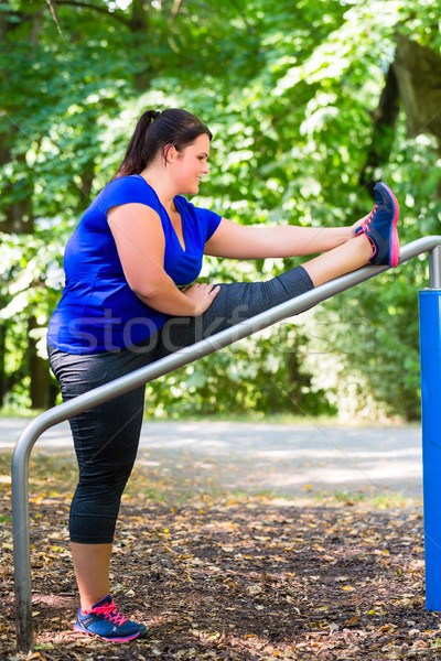 Obeso mujer deporte aire libre parque Foto stock © Kzenon